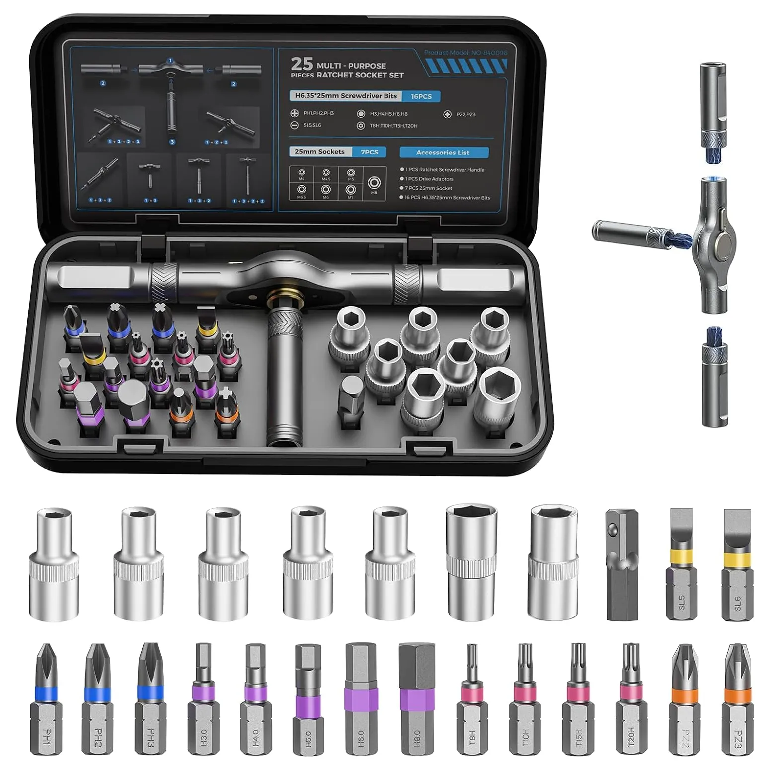 25-in-1 Ratchet Screwdriver & Socket Set